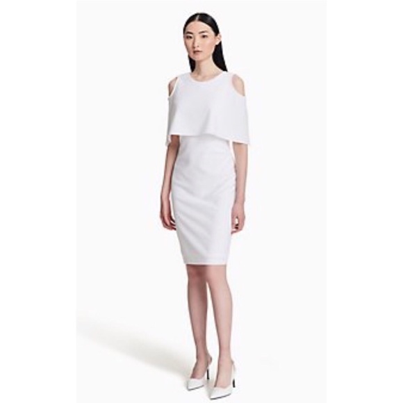 Calvin Klein Dresses & Skirts - Calvin Klein white cold shoulder sheath dress